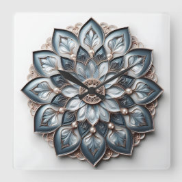 mandala stijl ornament vierkante klok