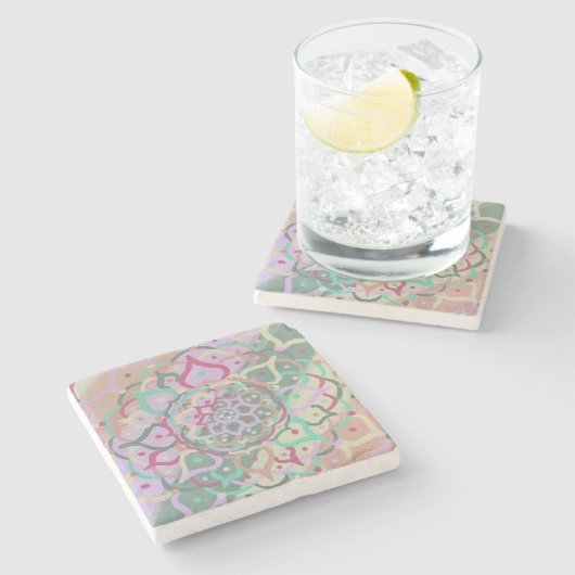 Mandala Stone Onderzetter (Zijkant)