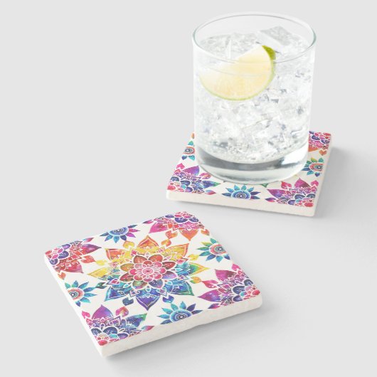 Mandala Stone Onderzetter (Zijkant)