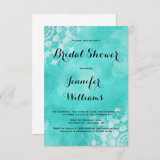 Mandala strand bruids douche uitnodigingen (Voorkant / Achterkant)