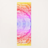 Mandala Sunset Monogrammed Waterverven Yoga Mat (Voorkant)