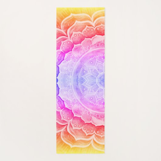 Mandala Sunset Monogrammed Waterverven Yoga Mat (Achterkant)