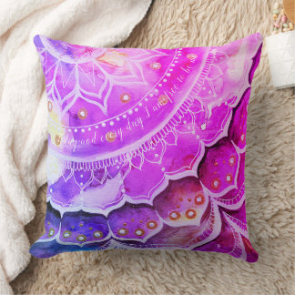 Mandala Sunset Waterverven Pink Pillow Kussen