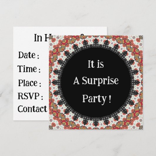 Mandala Surprise Feest  Kaart (Voorkant / Achterkant)