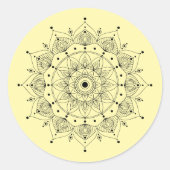 Mandala Symbol Ronde Sticker (Voorkant)