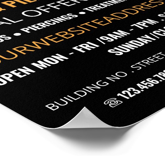 Mandala Symbool, Tatoeage & Body Piercing Studio Poster (Hoek)