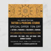 Mandala Symbool, Tattoo & body Piercing Studio Flyer (Voorkant)