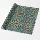 Mandala, symmetrische kunst cadeaupapier (Uitgerold)