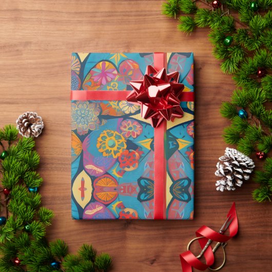 Mandala, symmetrische kunst cadeaupapier (Feestdagen Geschenken)