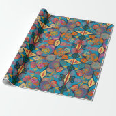 Mandala, symmetrische kunst cadeaupapier (Uitgerold)