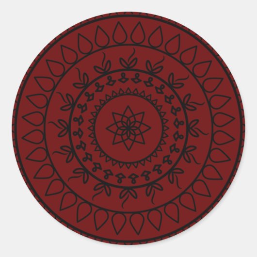 mandala-tattoo-spiritueel-cirkel ronde sticker (Voorkant)