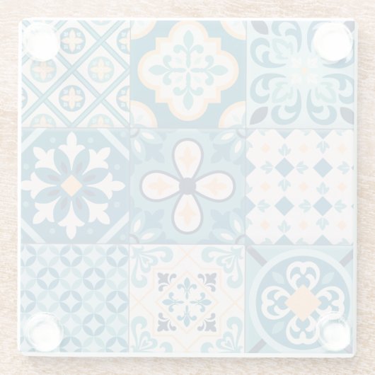 Mandala Tegel Pattern Glazen Onderzetter (Achterkant)