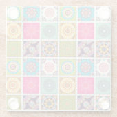 Mandala Tegel Pattern Glazen Onderzetter (Achterkant)