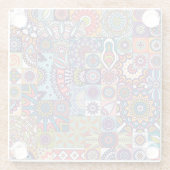 Mandala Tegel Pattern Glazen Onderzetter (Achterkant)
