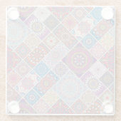 Mandala Tegel Pattern Glazen Onderzetter (Achterkant)