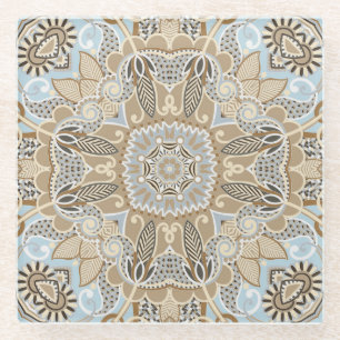 Mandala Tegel Pattern Glazen Onderzetter