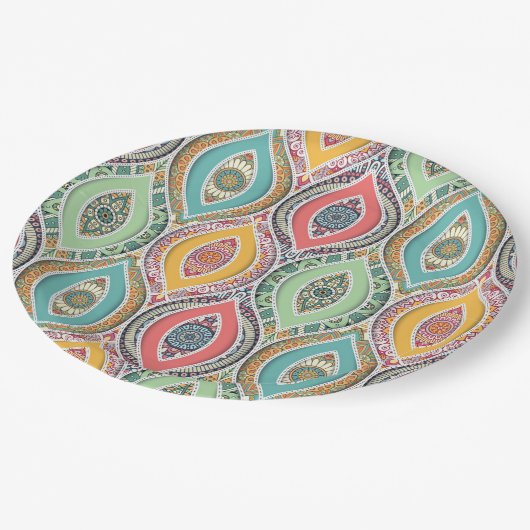 Mandala Tegel Pattern Papieren Bordje (Gekanteld)