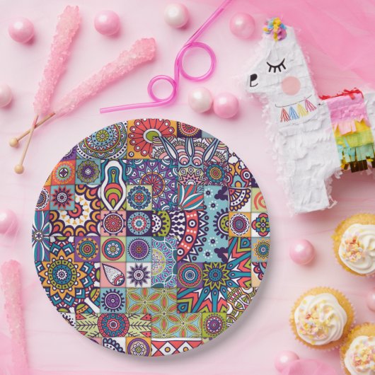 Mandala Tegel Pattern Papieren Bordje (Feest)