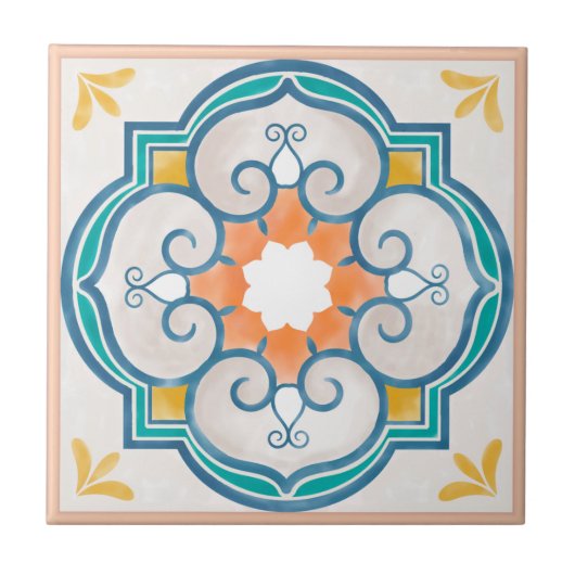 Mandala Tegel Pattern Tegeltje (Voorkant)