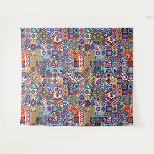 Mandala Tegel Pattern Wandkleed (Voorkant (horizontaal))