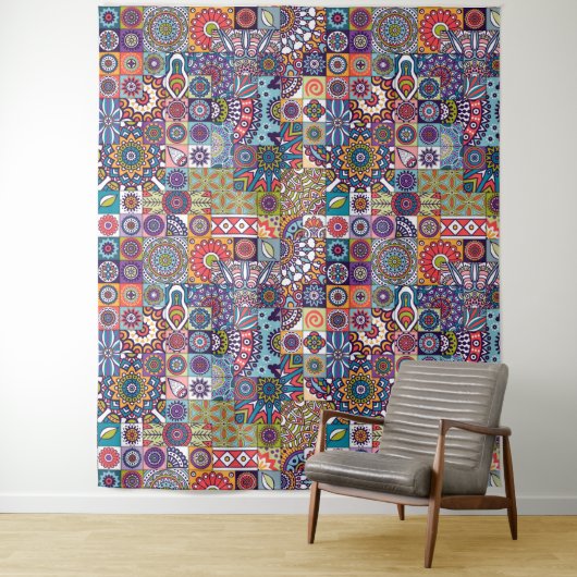 Mandala Tegel Pattern Wandkleed (In situ)