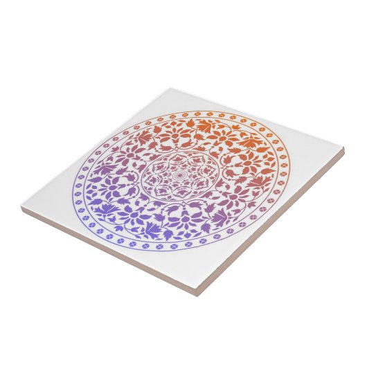 Mandala tegels kleurrijk tegeltje (Zijkant)