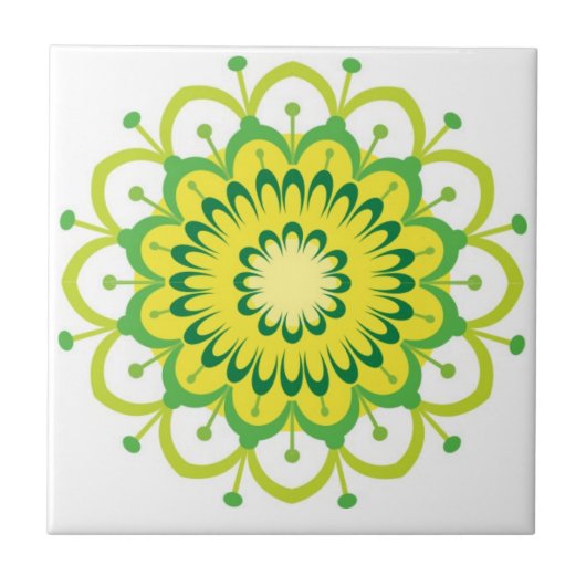 Mandala tegels kleurrijk tegeltje (Voorkant)