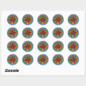 Mandala Tekening Classic Ronde Sticker, Glanzend Sticker (Vel)