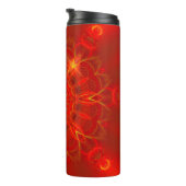 Mandala Thin Lines Warm Colors Donk Red Background Thermosbeker (Geroteerd rechts)