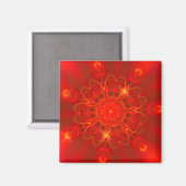 Mandala Thin Lines Warm Colors Red Background Magneet (Voorkant / Achterkant)