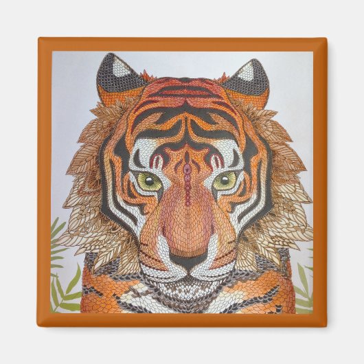 Mandala Tiger Design Magneet (Voorkant)