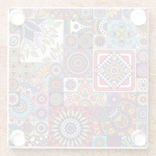 Mandala Tile Pattern Glazen Onderzetter (Achterkant)