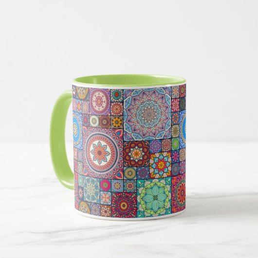 Mandala Tile Pattern Mok (Voorkant links)