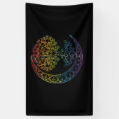 Mandala Tree of Life Tattoo Style Spandoek (Verticaal)