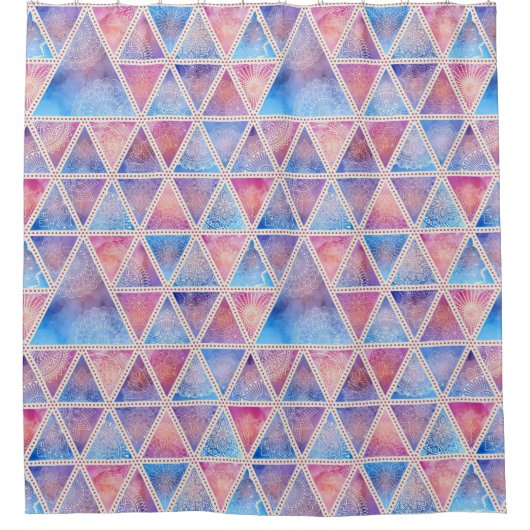 Mandala Triangles Pattern Douchegordijn (Voorkant)