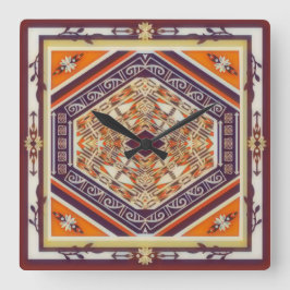 Mandala Tribal Nouveau Vierkante Klok