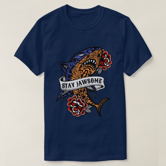 Mandala Tribal Tattoo liefhebbers Rozen Haai  T-shirt (Design voorkant)