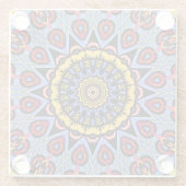 Mandala Trippy Retro Hippie Boho Chic Bohemian Glazen Onderzetter (Achterkant)