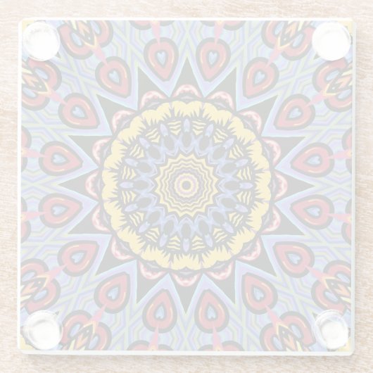 Mandala Trippy Retro Hippie Boho Chic Bohemian Glazen Onderzetter (Achterkant)