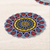 Mandala Trippy Retro Hippie Boho Chic Bohemian Kartonnen Onderzetters (Gekanteld)