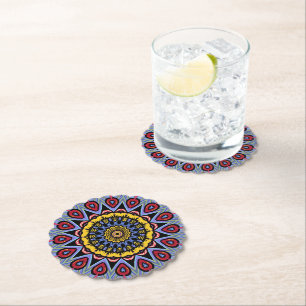 Mandala Trippy Retro Hippie Boho Chic Bohemian Kartonnen Onderzetters