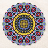Mandala Trippy Retro Hippie Boho Chic Bohemian Kartonnen Onderzetters (Voorkant)