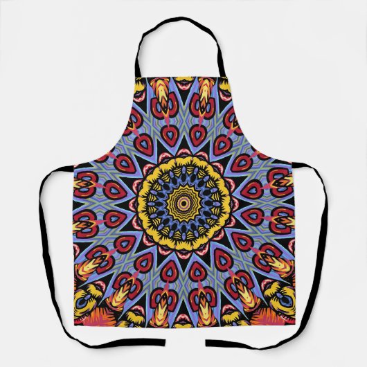 Mandala Trippy Retro Hippie Boho Chic Bohemian Schort (Voorkant)