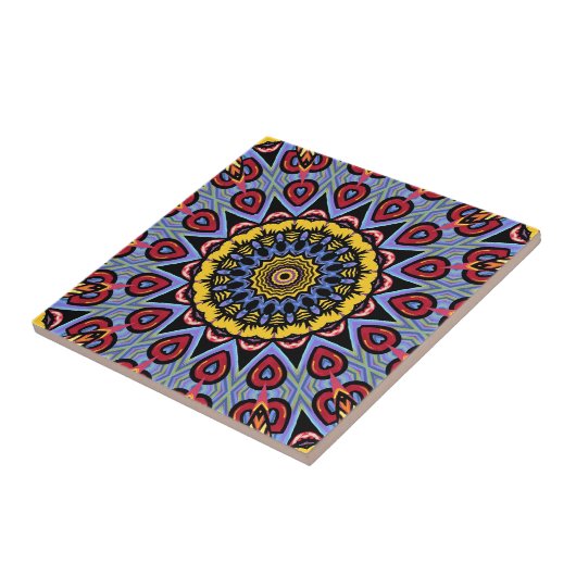 Mandala Trippy Retro Hippie Boho Chic Bohemian Tegeltje (Zijkant)