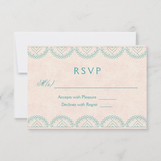 Mandala Tuin Chique Bruiloft RSVP Kaarten (Achterkant)