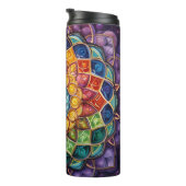 Mandala tumbler design thermosbeker (Geroteerd rechts)