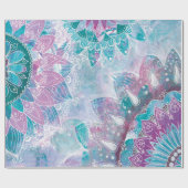 Mandala türkis pink cadeaupapier (Vlak)