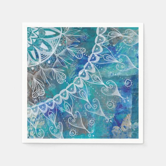 Mandala türkis und blau servet (Voorkant)