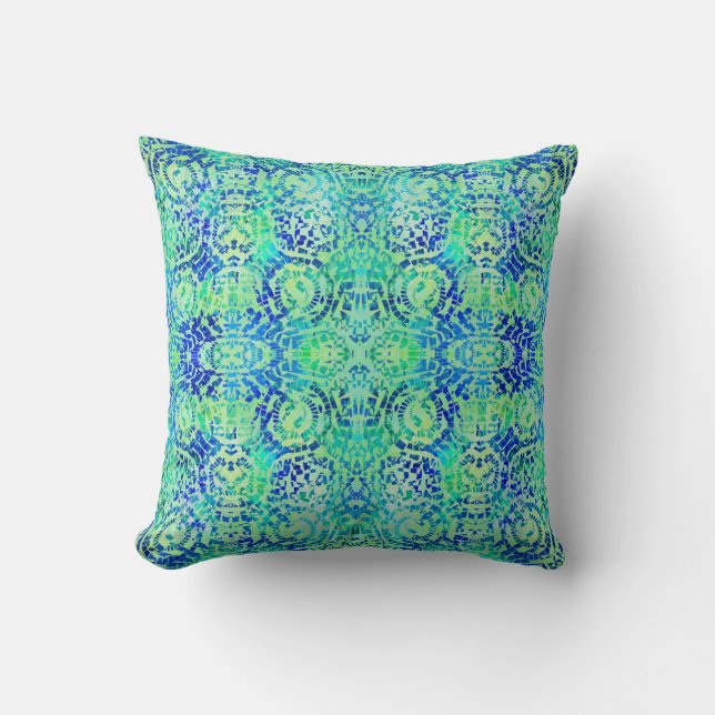 Mandala Turquoise Mosaic Kussen (Voorkant)