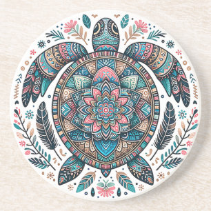 Mandala Turtle Sandstone Onderzetter